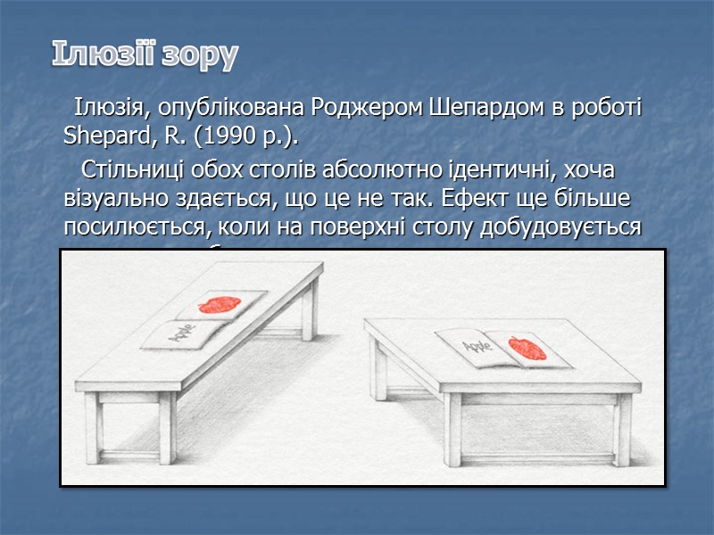 Ілюзії зору        Ілюзія, опублікована Роджером Шепардом в